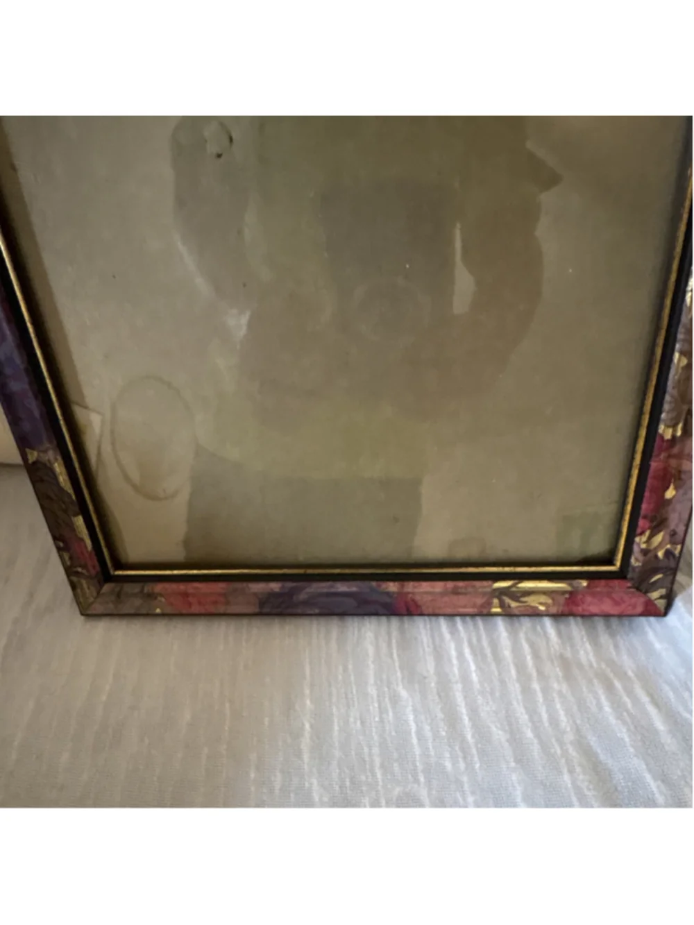 Floral Multicolor Gold Plastic Photo Frame 8x10 portra￼ Freestanding Clear Glass